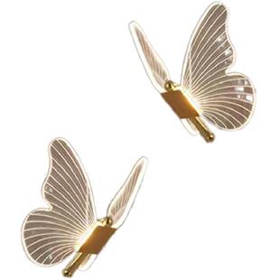 蝴蝶床头吊灯轻奢卧室现代简约网红创意垂线灯儿童房间主卧吊线灯