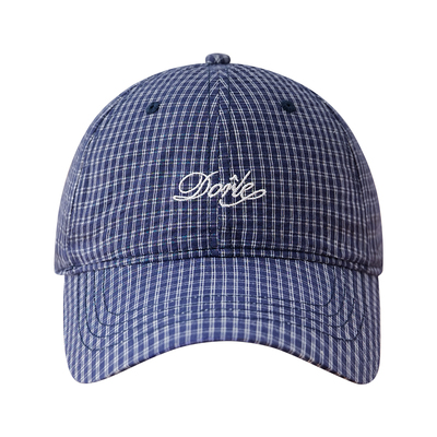 Himade小格纹刺绣字母棒球帽子女