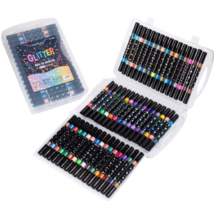 安格尔闪光马克笔笔荧光带闪粉闪闪荧光笔闪粉水彩笔记号笔珠光绘画亮片彩笔儿童学生专用彩绘手账笔炫彩笔