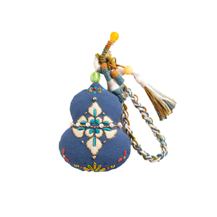 阿卡中国非遗螃蟹平安符刺绣手工diy材料包葫芦编绳包挂新年礼物