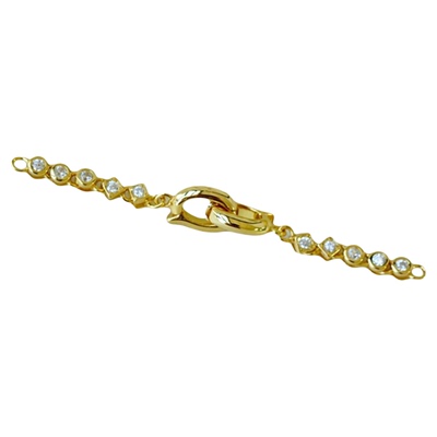 进口闪钻延长链可开扣头银镀铑金珍珠项链手链手工diy配件材料