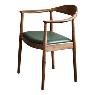 yamoo肯尼迪椅北美黑胡桃木书椅北欧简约实木书房家用靠背休闲椅