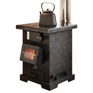 新型冬季取暖炉家用烤火炉室内柴火煤炭环保烧水燃料无烟采暖炉