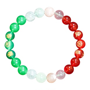 普陀山五行补缺多宝水晶手串喜用金水火木火土五路财神招财手链