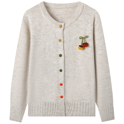 慕兔甜美黄色立体小南瓜毛衣