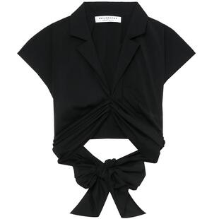 IT Philosophy di Lorenzo Serafini女装短款飞袖上衣系带露脐衫