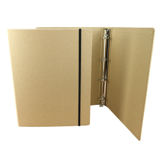 热销复古风4孔A4笔记本文件夹样品册加大容量牛皮纸活页外壳拙木