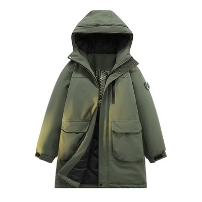 加厚军大衣】中长款连帽棉衣外套