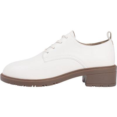 达芙妮英伦风粗跟小皮鞋