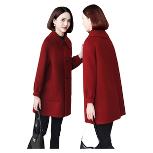 新款高端双面零羊绒大衣女中长款韩版羊毛呢子小个子妈妈外套秋冬