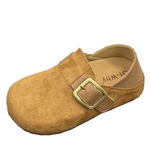 勃肯鞋女2026年春款时尚皮带搭扣单鞋圆头软底内增高百搭懒人鞋女