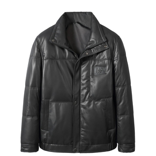 2025冬季新款海宁绵羊皮皮衣男士真皮羽绒服时尚加厚皮夹克外套潮