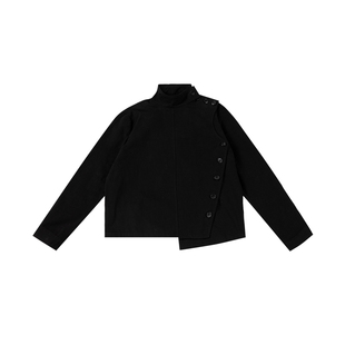 sameuoo散养文化「击剑玩家」机车夹克上衣女秋冬不规则设计外套