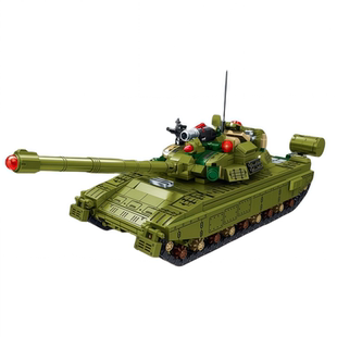 森宝积木军事战争防空导弹车谢尔曼坦克8合1龙卷风火箭炮拼装玩具