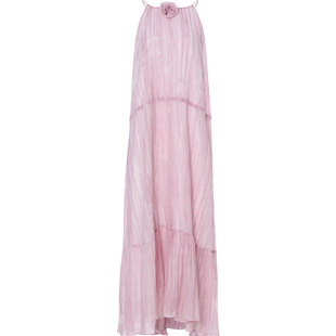 从那以后法式粉色连衣裙挂脖长裙高级感裙子海边度假吊带裙女夏季