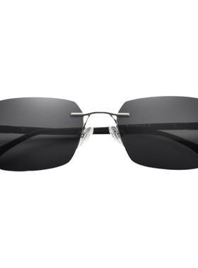 超轻商务无框太阳镜可配近视度数