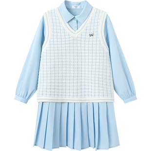 巴拉巴拉女童连衣裙中大童宝宝马甲裙子春秋新款童装儿童公主裙潮