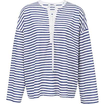 ONLY宽松落肩条纹长袖T恤