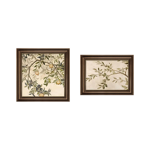 平安果法式壁画卧室床头挂画装饰画中古风复古餐厅主卧房间高级感