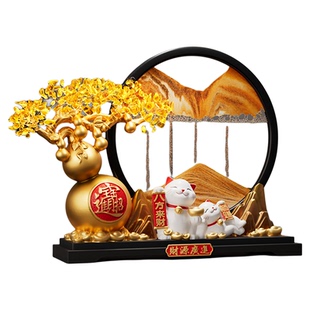 葫芦流沙画招财猫摆件客厅高档公司店铺前台装饰乔迁新居开业礼物