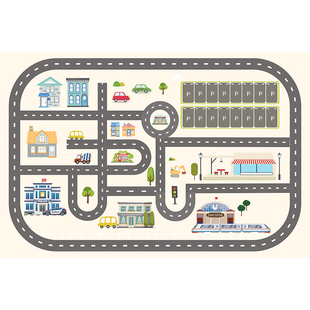 环保儿童游戏地毯卧室客厅阳台地垫停车场城市交通益智休闲垫子