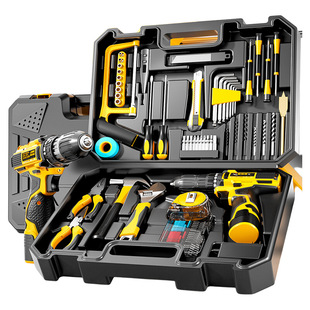 爱瑞德工具箱家用套装锂电手电钻多功能电动螺丝刀五金维修工具