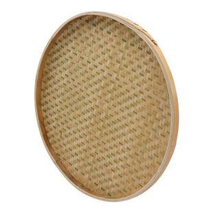 竹制品竹编簸箕无孔竹筛子家用晾晒圆簸箕茶叶样品盘装饰表演绘画