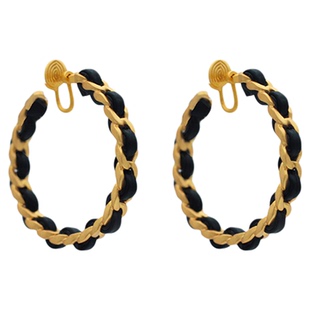 「命中注定」小众设计款黑金耳环蚊香盘耳夹无耳洞耳钉小众耳饰女