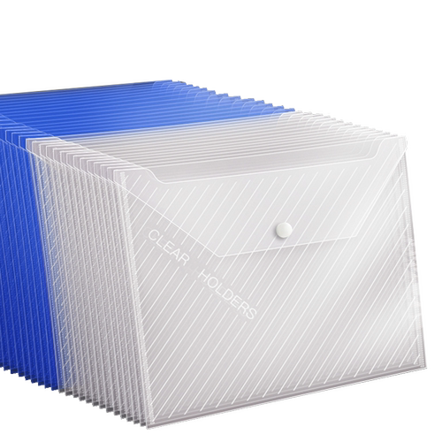 200个文件袋加厚透明a4大容量按扣pp档案资料袋标签分类防水保护袋商务办公文具试卷收纳袋学生用文件夹定制