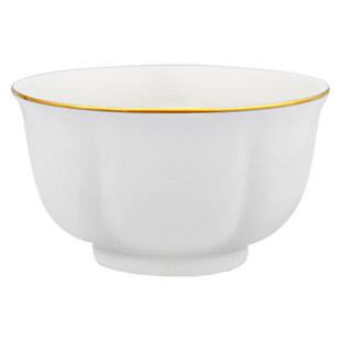 三环陶瓷简约中式4.5寸南瓜家用米饭碗北欧描金耐高温防烫餐具