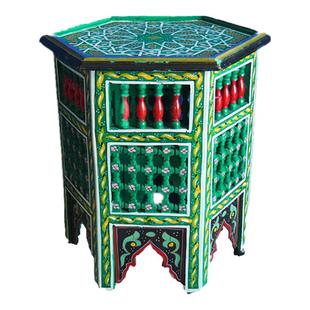 摩洛哥手绘咖啡桌进口六边形桌几民宿客厅茶几边几北非波西米亚