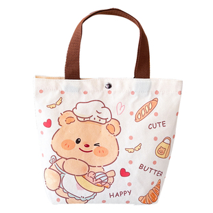 日系卡通手拎包帆布手提包饭盒学生便当礼品袋女生上班生日伴手礼