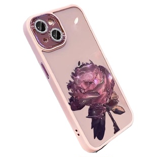 适用苹果16promax手机壳自带镜头膜iphone13新款女14pro透明全包防摔套12pm硅胶11高级感17promax玫瑰15外壳