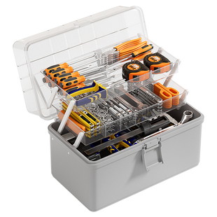 五金工具箱家用螺丝钉子收纳盒零件杂物分类折叠整理箱多功能手提