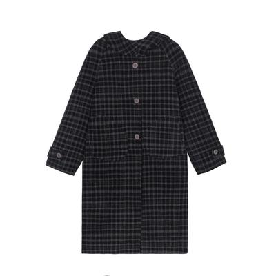 毛呢大衣复古英伦学院风女中长款