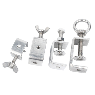 304不锈钢老虎夹子管卡方形U型C型夹钢管具手拧吊环夹紧器紧固夹