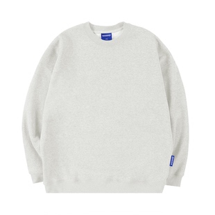 WASSUP米白灰卫衣女春秋2025新款重磅美式宽松休闲圆领打底上衣服