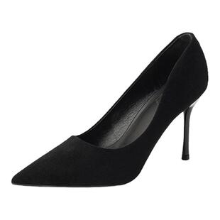 苏妃妃不累脚舒适职业黑色高跟鞋女细跟气质百搭尖头单鞋工作鞋女