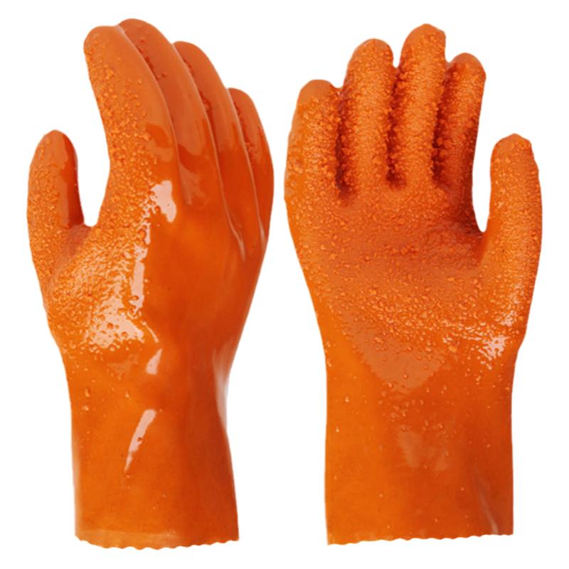 东亚807舒意618止滑手套加厚杀鱼颗粒橡胶皮防水防油防滑浸塑手套