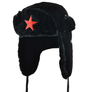 红星儿童雷锋帽冬季帽男棉帽子保暖女中童保暖护脖防寒小孩帽加厚