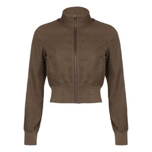 WEEKEEP 废土风立领拉链收腰显瘦工装短外套上衣女街头辣妹休闲秋