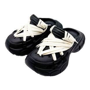 夏季厚底增高情侣老爹洞洞鞋男女小众RO风外穿防滑设计凉鞋凉拖鞋