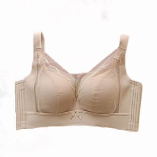全罩杯D大码按摩文胸上托收副乳薄款无钢圈聚拢调整型内衣女柔软