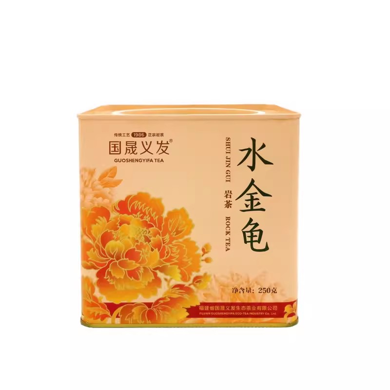 国晟义发水金龟花开富贵武夷岩茶浓香乌龙茶送礼口粮茶罐装250克