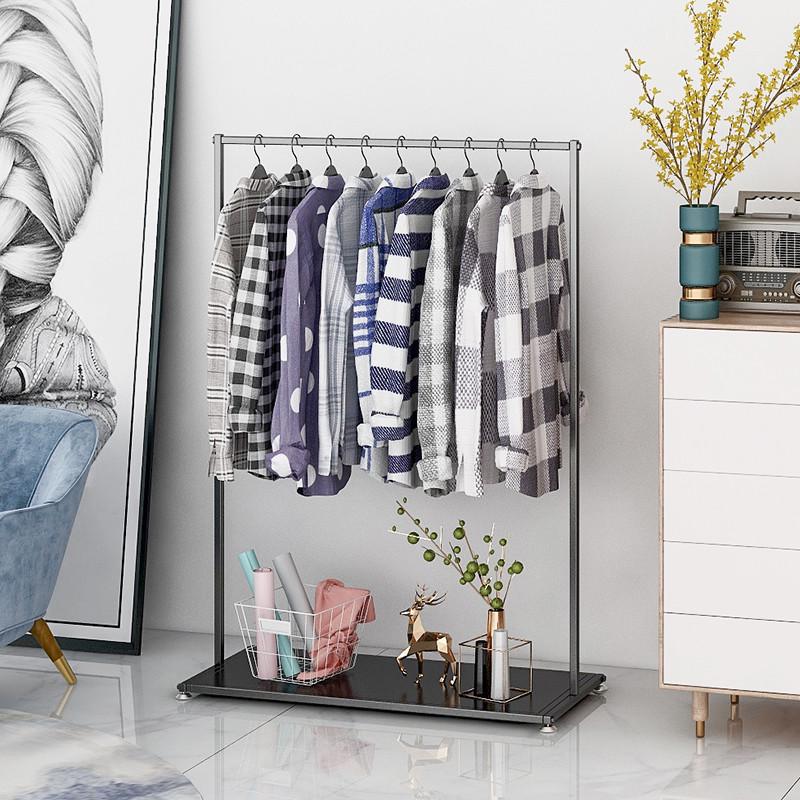 简易晾衣架落地单杆式家用卧室置衣架室内阳台铁晒衣架房间挂衣架