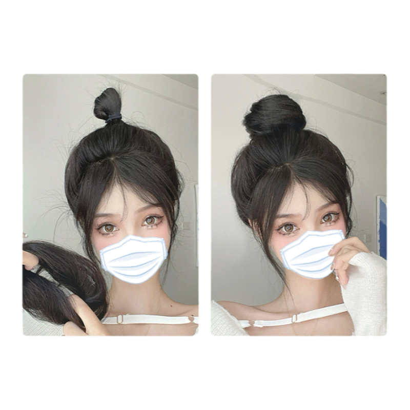 发量王者!丸子头假发!盘发专用神器女花苞头假发仿真发气质发圈