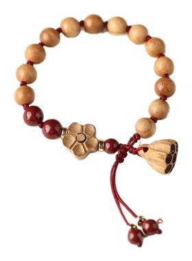 老桃木本命年编织红绳女桃木手镯天然手串护身符女士手链女款
