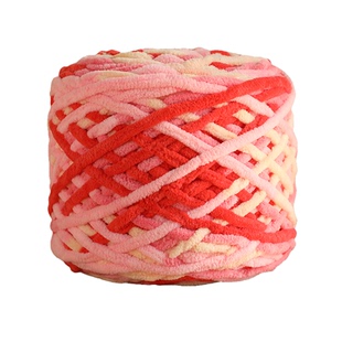 3.8两大团冰条线渐变花色段染粗毛线手工diy编织勾拖鞋围巾坐垫