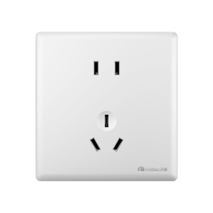 飞雕雅意白开关插座86型磨砂哑光白暗装16A一开双控五孔多孔电源