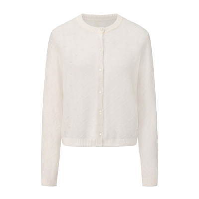 【INTARSIAK针织设计师品牌】鸢尾花开 天丝羊绒针织开衫两件套